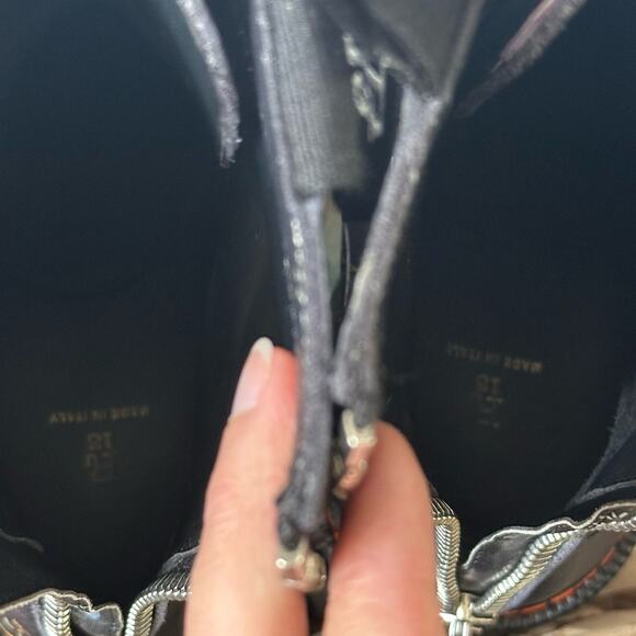 R13 Black Floral Double Stack Platform Lace-Up Boots size US 8 EU 38 - Picture 3 of 13